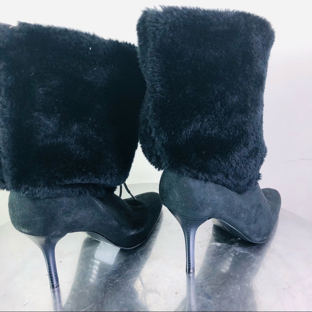 MICHAEL ANTONIO NWT Black boots faux suede fur 4” heelSIZE: 7.5 - Picture 7 of 7